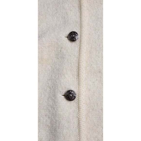 Carroll Reed Vintage Womens Wool Cardigan Sweater Silver Buttons Size 12 Large - Picture 3 of 13